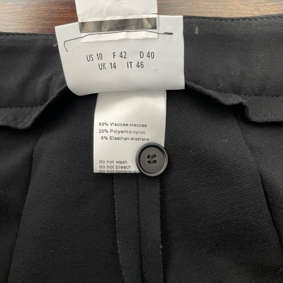 AKRIS PUNTO Switzerland Black Stretch Knit Pants Tapered Ponte Work - Picture 8 of 9